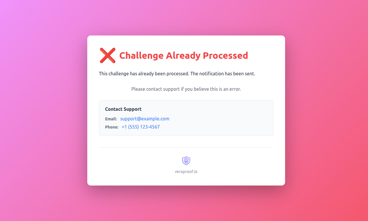 Already Processed Error